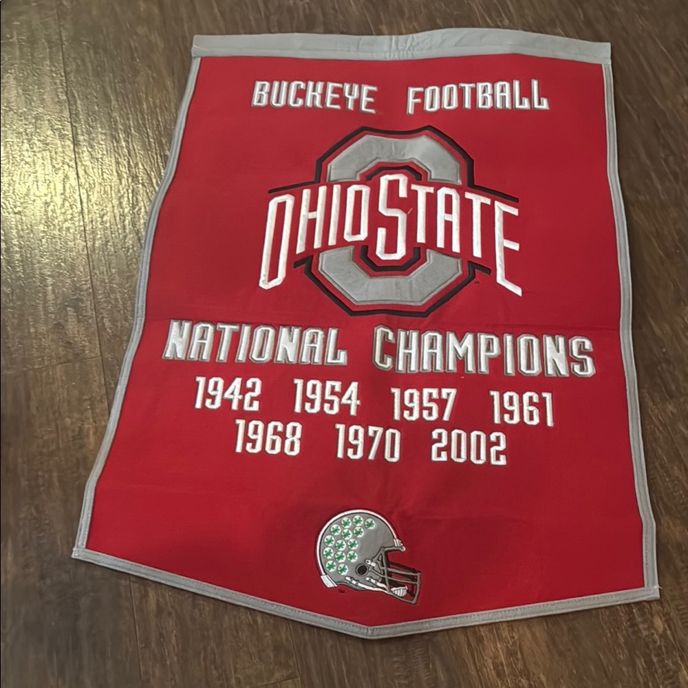 Ohio State Buckeyes Red Championship Banner